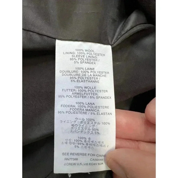 J.Crew 1035 Super 120’s Wool Blazer Women's Gray 4 Tall 4 T Suit Jacket - Picture 3 of 3